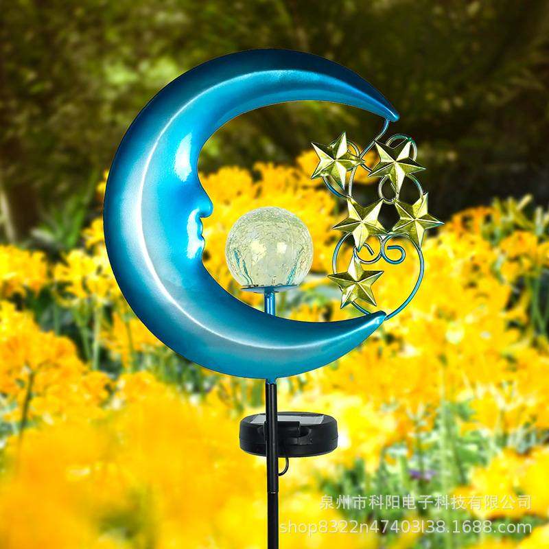 亚马逊太阳能铁艺月亮地景观灯插装饰庭院花园草坪灯户外,家装灯饰光源,草坪灯,淘宝优惠券,粉丝福利购,淘宝优惠卷
