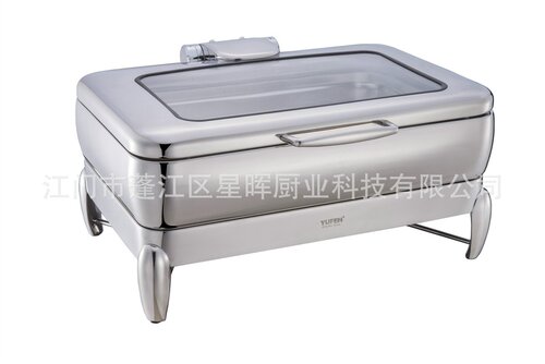 304不锈钢自助餐炉 长方形保温加热自助餐炉 江门可视四脚布菲炉