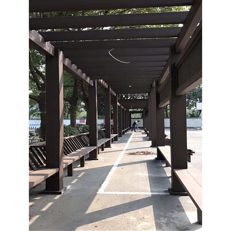 塑木葡萄架廊架车库庭院花园露台藤架带防腐木天台凳爬花架