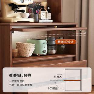 客厅边柜靠墙一体矮茶实木色边厨房柜餐柜碗柜茶水柜桌边整体橱柜