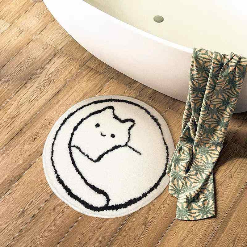 ins圆形儿童房地毯床边毯家用卧室吸水地客厅白色卡通垫猫咪浴室,居家布艺,床边毯,淘宝优惠券,粉丝福利购,淘宝优惠卷