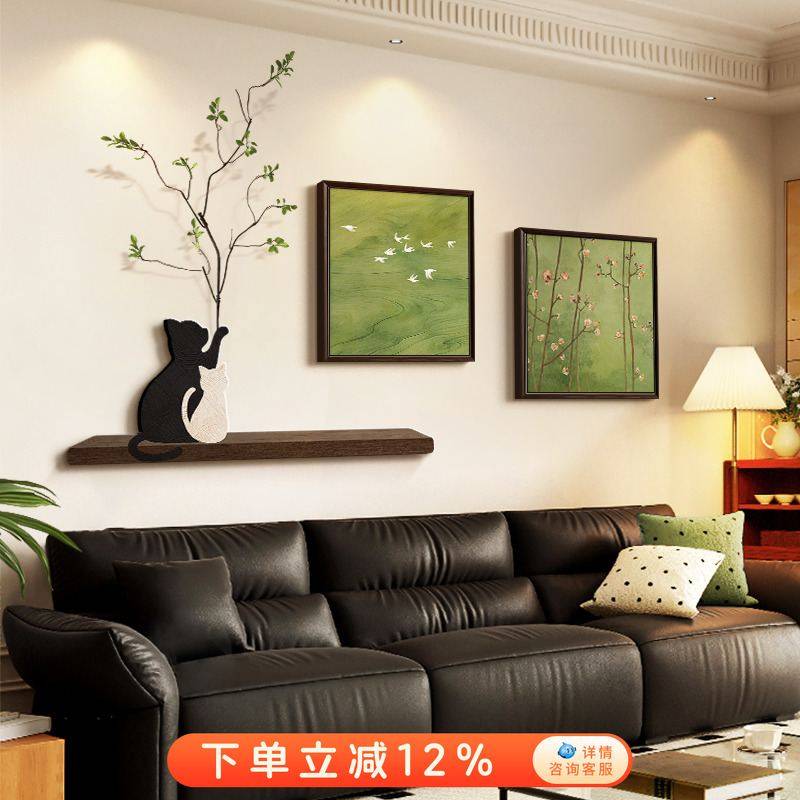 法式中古风客厅装饰画大白墙沙发背景墙挂画小众艺术组合餐厅壁画,家居饰品,现代装饰画,淘宝优惠券,粉丝福利购,淘宝优惠卷