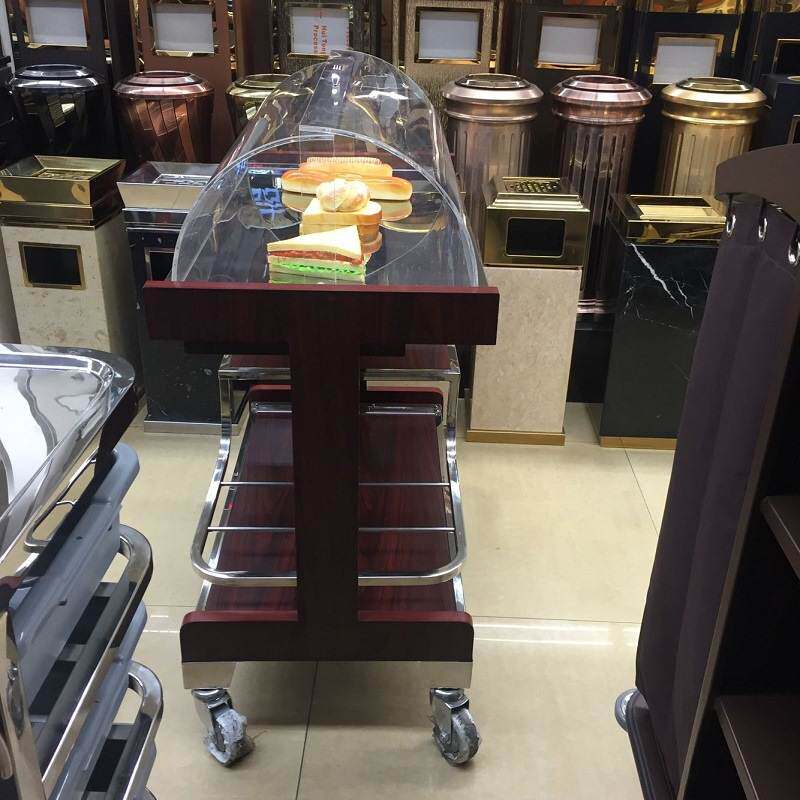 南方烘焙糕点车C-27 红木色豪华酒店西餐厅三层西点车移动蛋糕车