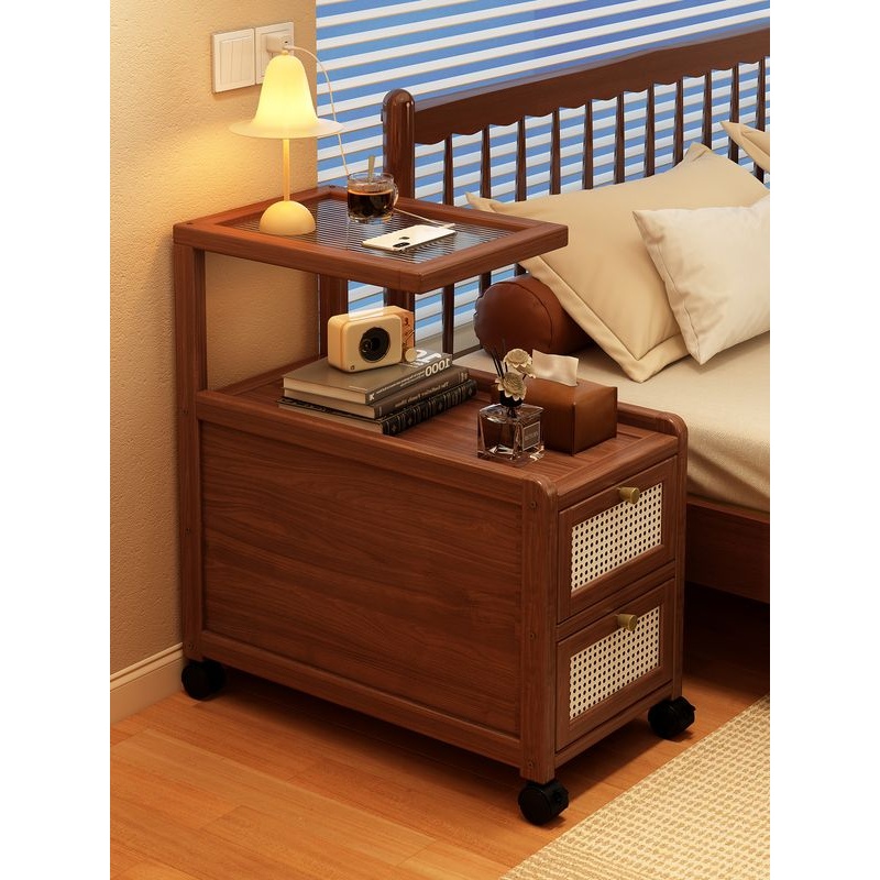 极窄床头柜小型储物柜子小众设计感床头收纳超窄夹缝床边柜置物架