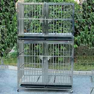 不锈钢三层狗笼宠物店寄养笼犬舍繁殖笼英牛金毛泰迪带隔断组合笼