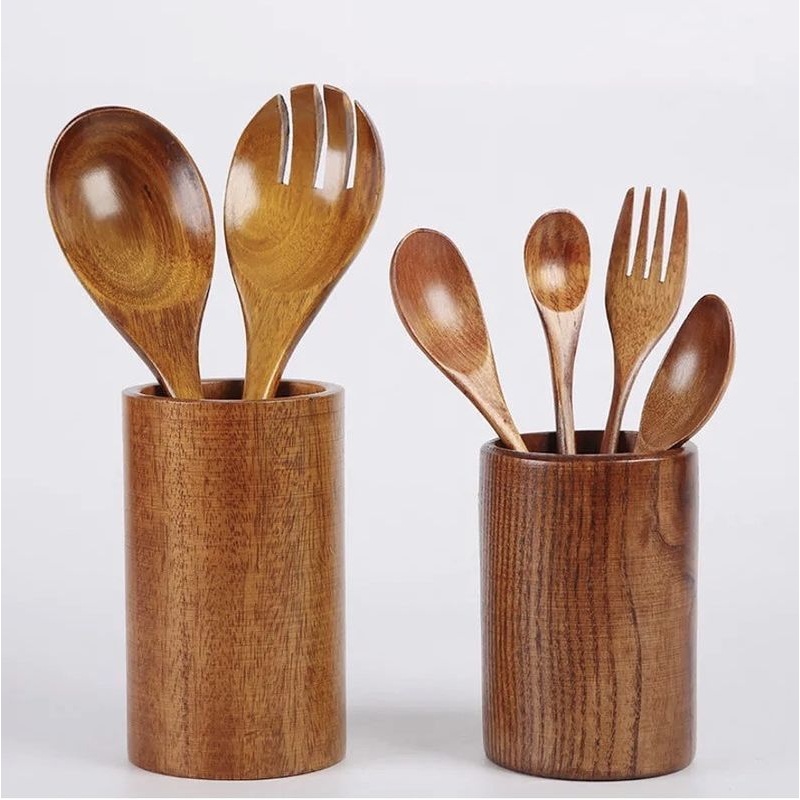 三创实木筷子筒圆形笼批发筒筷子篓笔筒整木质家用木筷厂家筷