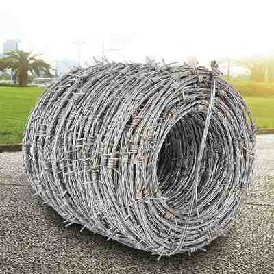 刺绳barbed wire刺铁丝镀锌丝蛇腹型网铁丝网高低姿匍匐前进丝网