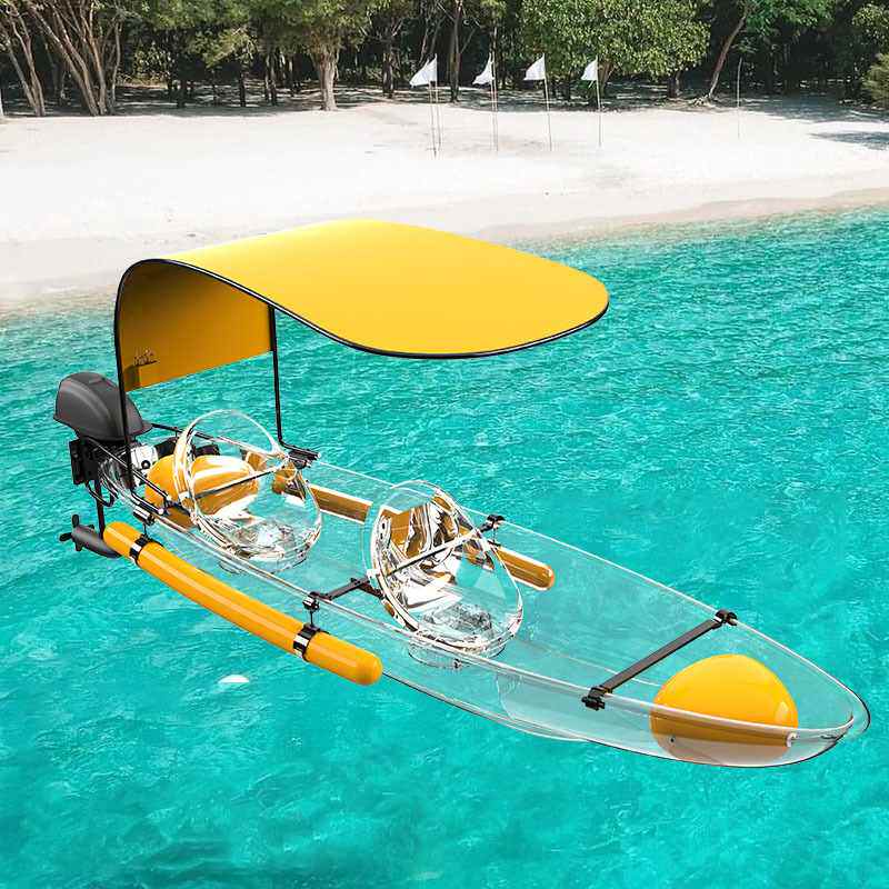 铝合金双人透明船PC网红玻璃船婚纱摄影民宿水晶船户外游船批发