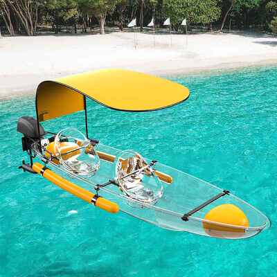 铝合金双人透明船PC网红玻璃船婚纱摄影民宿水晶船户外游船批发