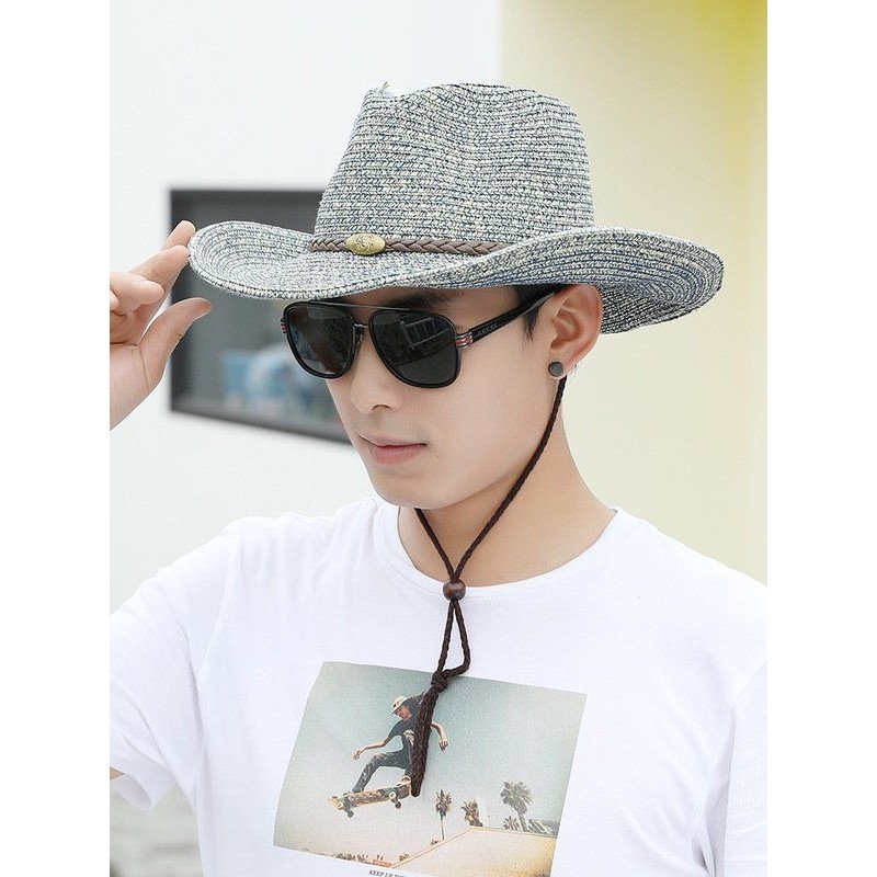 帽子男夏天遮阳帽防晒太阳帽帽子旅游钓鱼帽男士户外沙滩韩草帽版