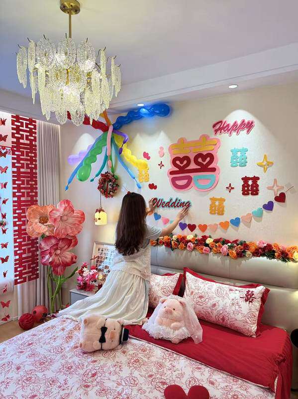 A类高档结婚四件套被套罩红色婚陪嫁床单喜被新婚庆床上用品床笠4