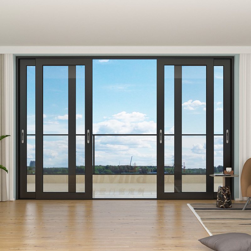 客厅一体式落地推拉门定制阳台吊轨铝合金露台门静音滑轨玻璃移门