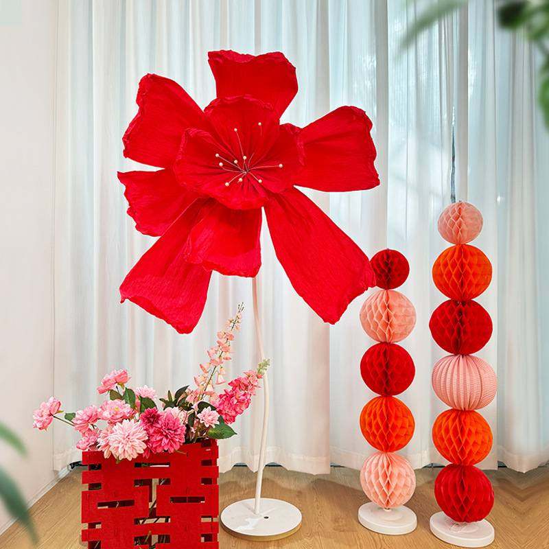 结婚装饰超大皱纹纸花立柱纸花场景房摆件引订路婚礼客厅婚布置囍,节庆用品/礼品,路引,淘宝优惠券,粉丝福利购,淘宝优惠卷