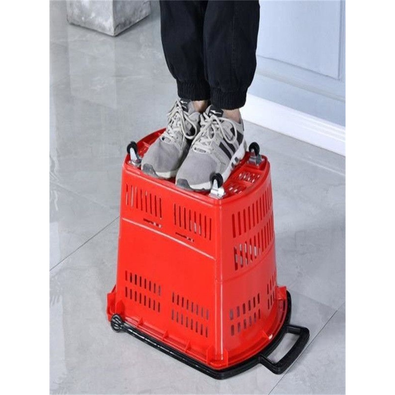 ?E0PB批发超市购物篮购物车拉杆塑料购物框手拉车小拖车购物家用