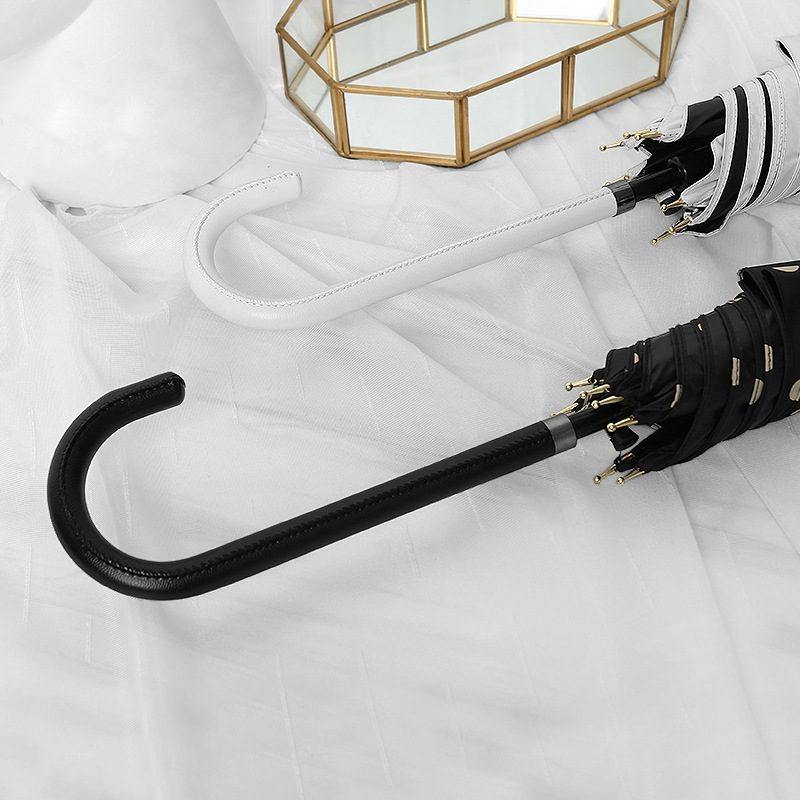 日系小清新八骨皮伞创意伞长柄雨伞男女复古黑胶柄直杆伞简约纯色,居家日用,伞帽,淘宝优惠券,粉丝福利购,淘宝优惠卷