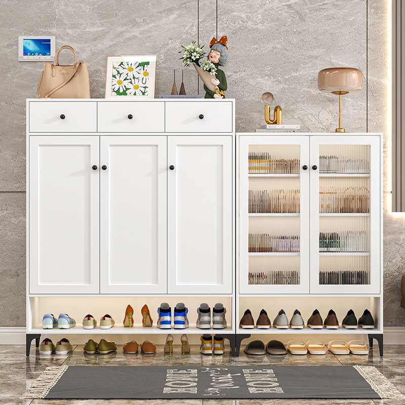 2025新款钢制鞋柜家用超薄带抽屉入户玄关柜大容量储物柜过道窄柜,住宅家具,鞋柜,淘宝优惠券,粉丝福利购,淘宝优惠卷