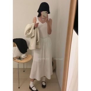 finoa1576 olive吊带连衣裙 初恋风 高品质实体店春夏新款甜美女