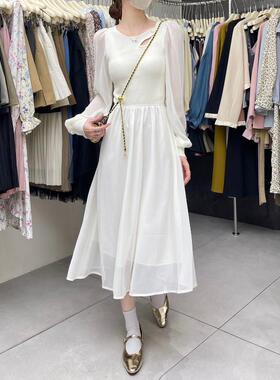 uone82083镂空小心机连衣裙淑女甜美气质长裙高品质实体店同款女