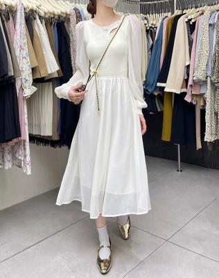 uone82083镂空小心机连衣裙淑女甜美气质长裙高品质实体店同款女