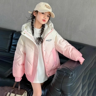 中大童加厚冬装 洋气儿童短款 外套女孩棉服 2025新款 女童羽绒服冬季