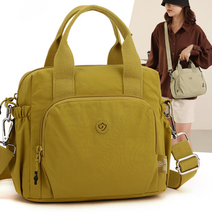 手拎大容量牛津布包包女百搭多口袋单肩斜挎女通勤包帆布休闲办公