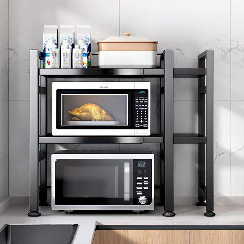 可伸缩厨房微波炉置物架家用双层台面电饭煲烤箱多层收纳架子挂钩,厨房/烹饪用具,微波炉置物架,淘宝优惠券,粉丝福利购,淘宝优惠卷