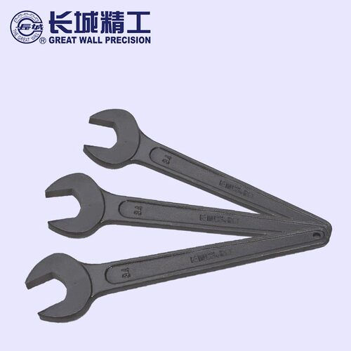 长城精工单手呆扳手 单头开口扳手 黑色重型岔口扳手17-105mm