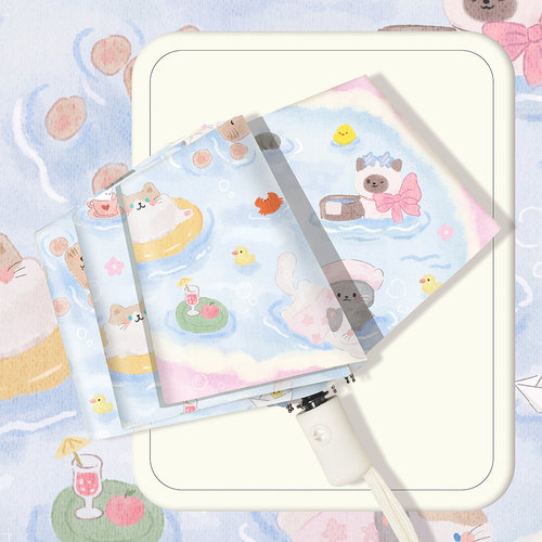 可爱卡通防晒伞晴雨两用高品质折叠伞