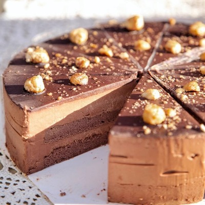 焦糖海盐巧克力冷冻蛋糕