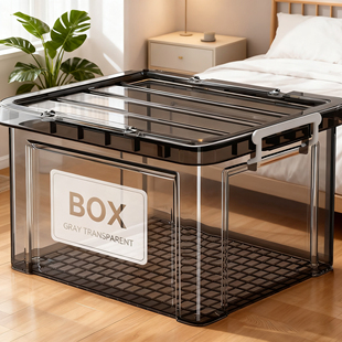 日本透明收纳箱塑料整理箱家用储物箱超大容量玩具零食箱子收纳盒
