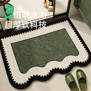 中古浴室地垫防滑脚垫家用仿亚麻吸水垫洗手台防摔卫生间门口专用