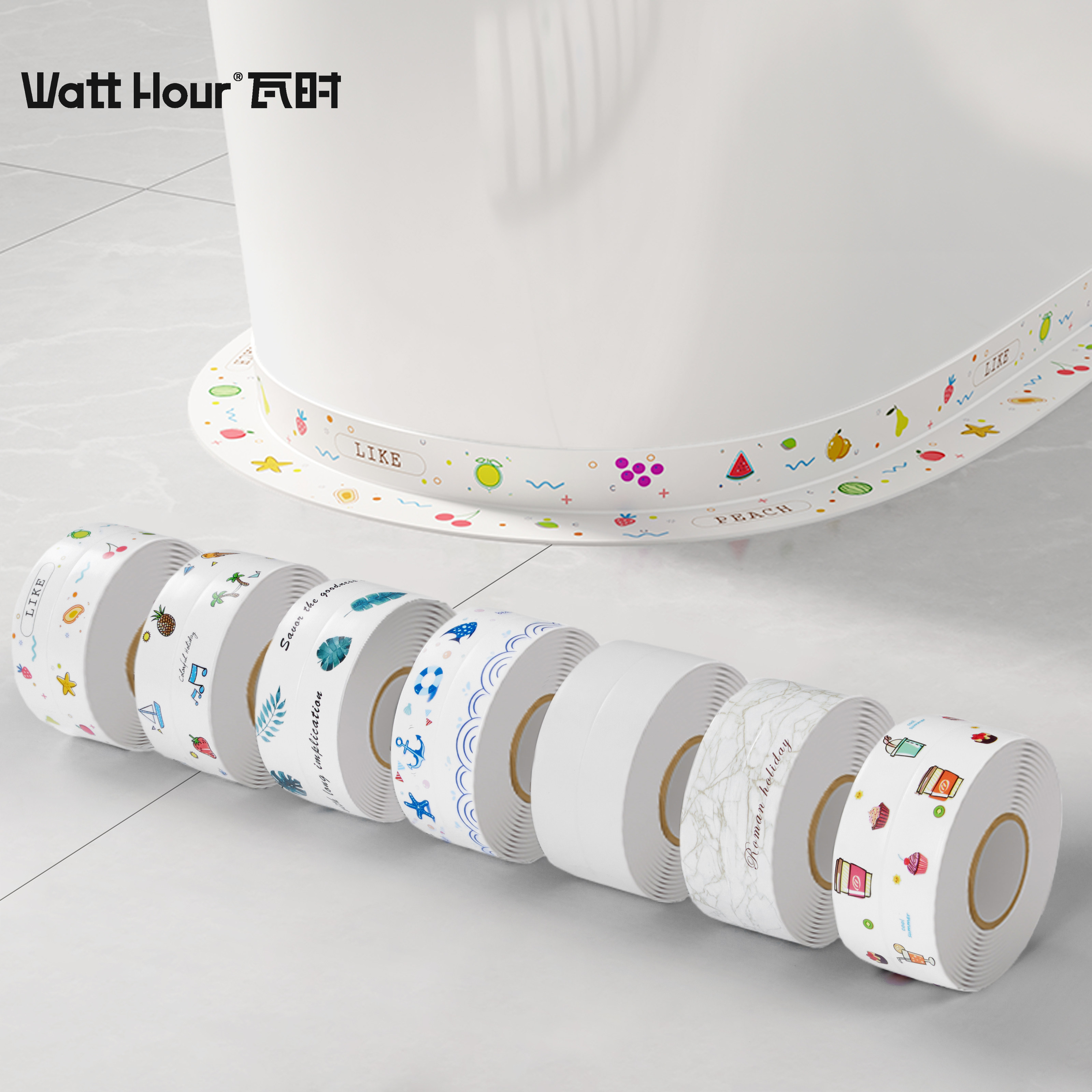 卫生间防水地贴条马桶边缘美缝贴底座密封胶条防霉地缝贴2026新款,家居饰品,软装墙贴,淘宝优惠券,粉丝福利购,淘宝优惠卷