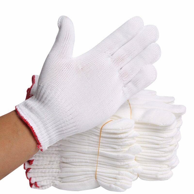 A手套劳保耐磨工作防滑纯棉加厚白棉纱棉线尼龙劳工劳动男工地干
