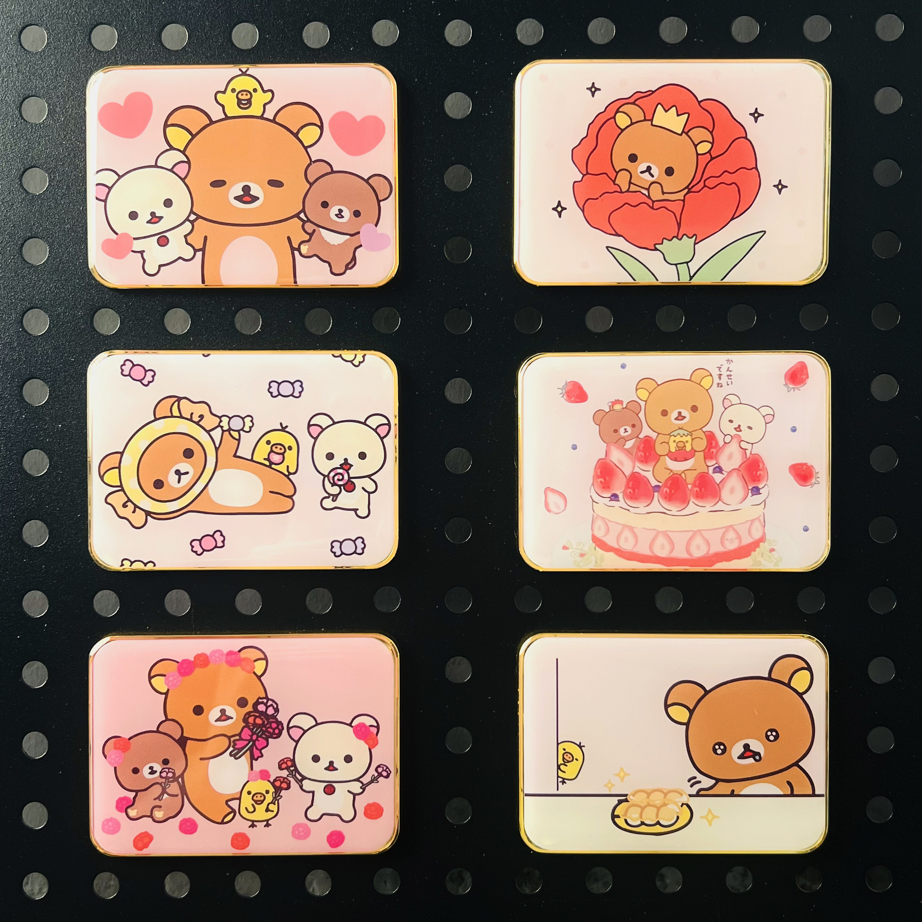 轻松熊系列冰箱贴2026新款金属滴胶工艺可爱装饰