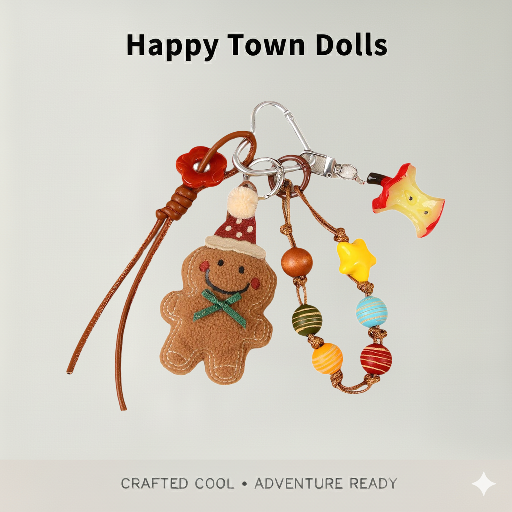 圣诞姜饼人毛绒包挂件钥匙扣