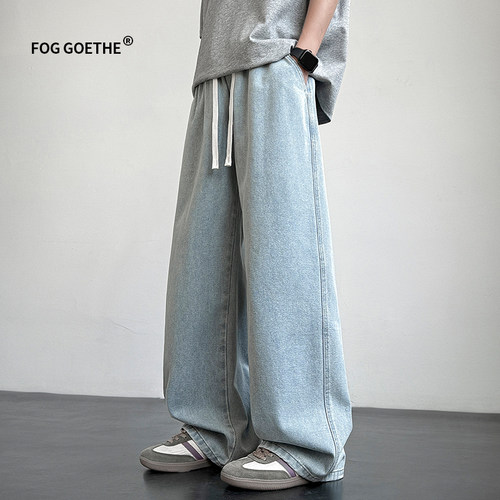 FOG GOETHE潮牌休闲百搭直筒长裤子阔腿美式复古男宽松水洗牛仔裤