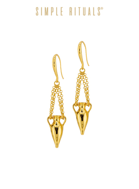 SimpleRituals 25新 希腊水瓶细链流苏纯银耳钩耳环复古小众轻奢