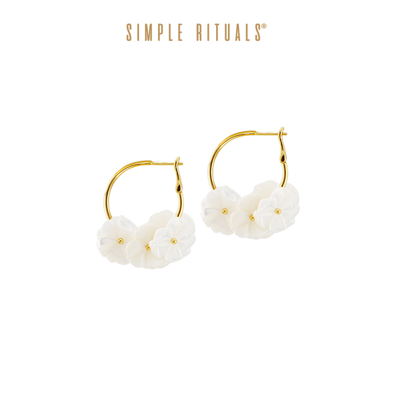 Simple rituals李宇春钟欣潼同款意大利小众天然海贝花环耳环圈