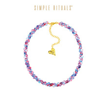 Simple Rituals魔力蓝意大利小众设计师幻彩琉璃手工项链女锁骨链