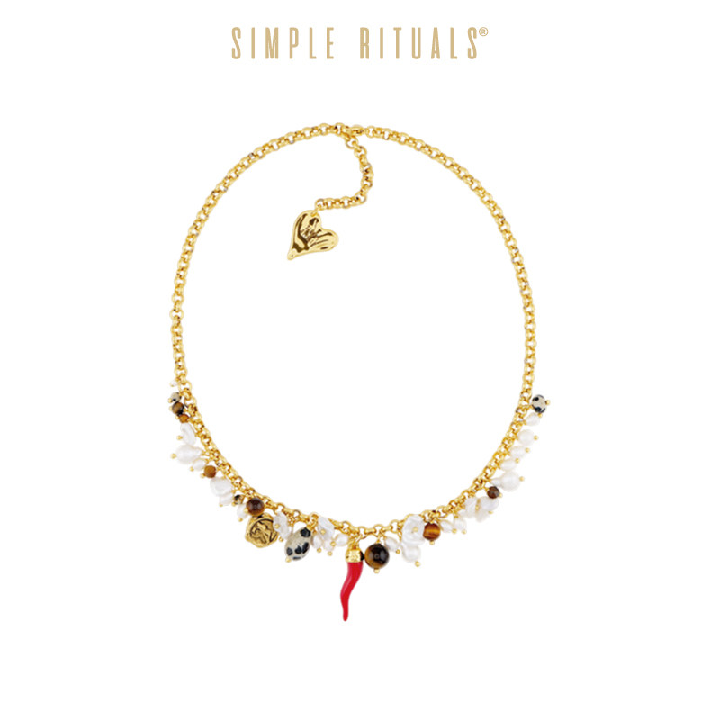 Simple Rituals新罗马假日红辣椒项链高级感轻奢小众珍珠颈链女