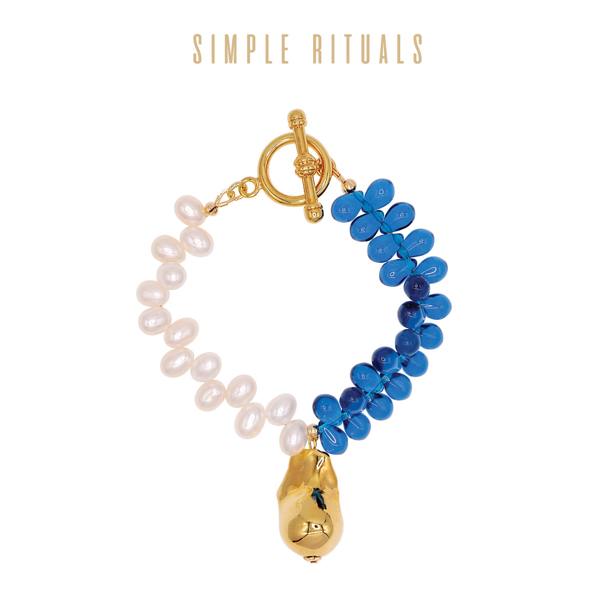 simple rituals明星同款女神橄榄枝意大利复古镜面巴洛克珍珠手链