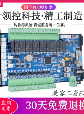 国产PLC工控板领控ZK2N-10 14 20 24  32 48MR 64MT带模拟量温度