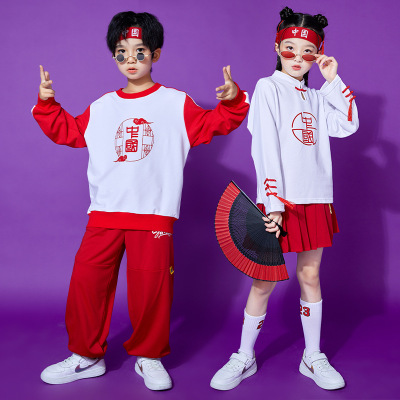 儿童啦啦队演出服中小学生运动会表演服装幼儿园中国风舞蹈