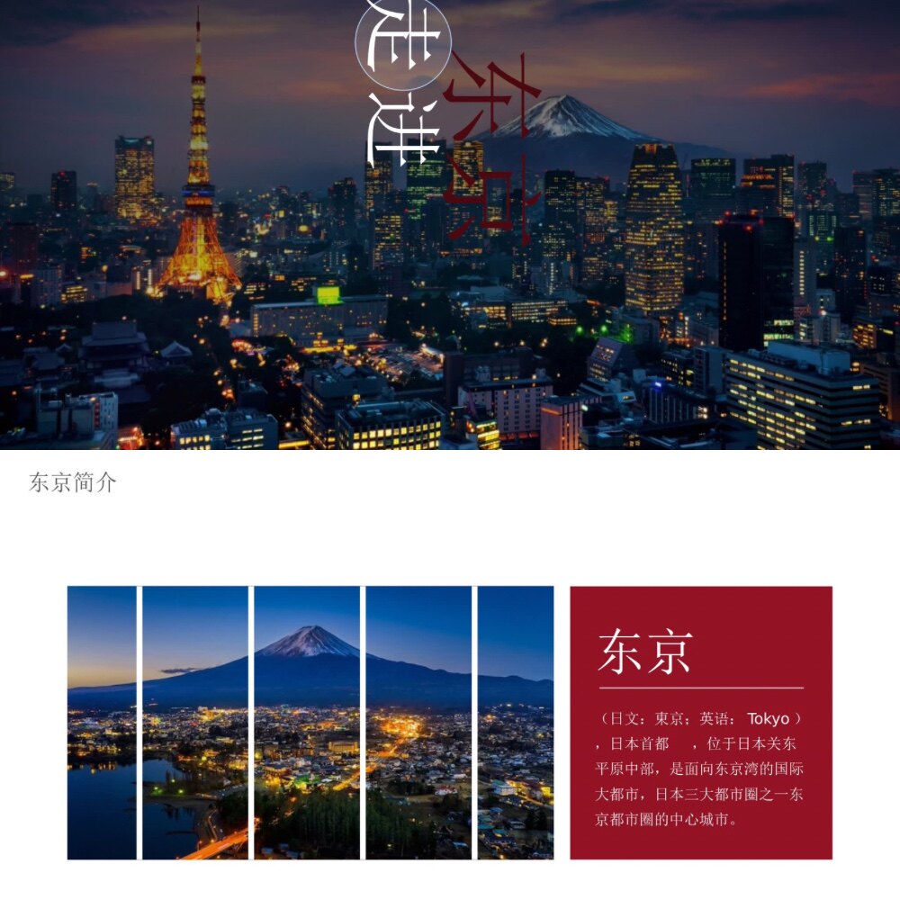 【带内容可编辑】东京城市介绍旅游旅行美食攻略ppt课件模板15页