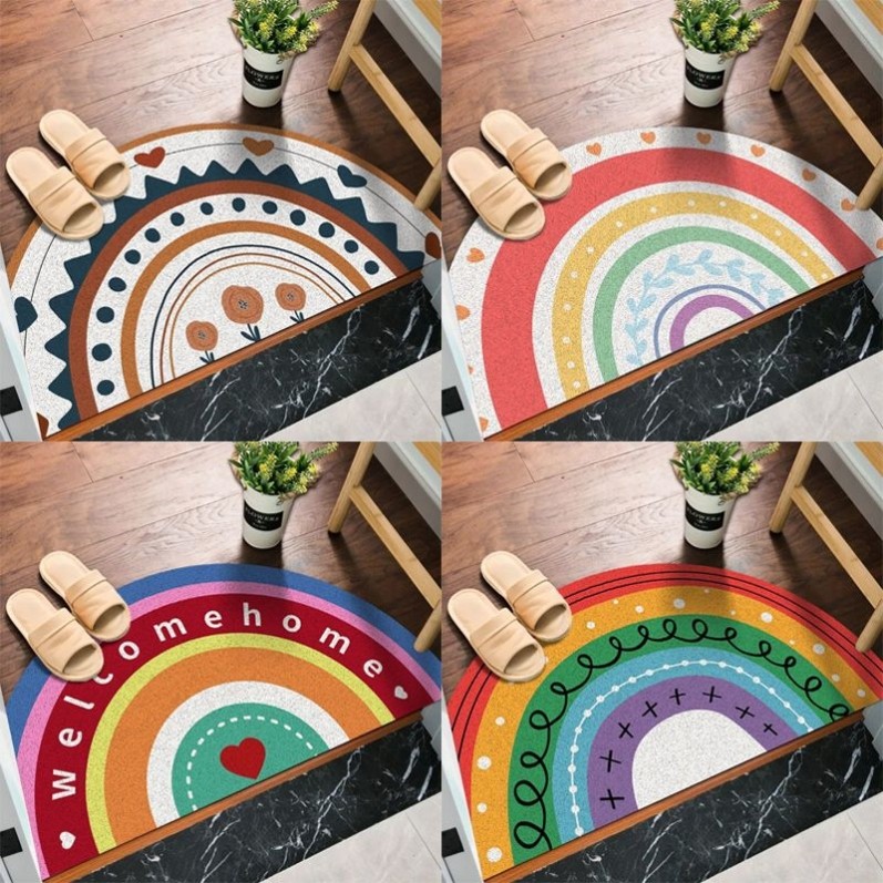 彩虹半圆形丝圈进门地垫入户门口蹭土防滑门垫进户门脚垫家用地毯,居家布艺,家用脚垫,淘宝优惠券,粉丝福利购,淘宝优惠卷