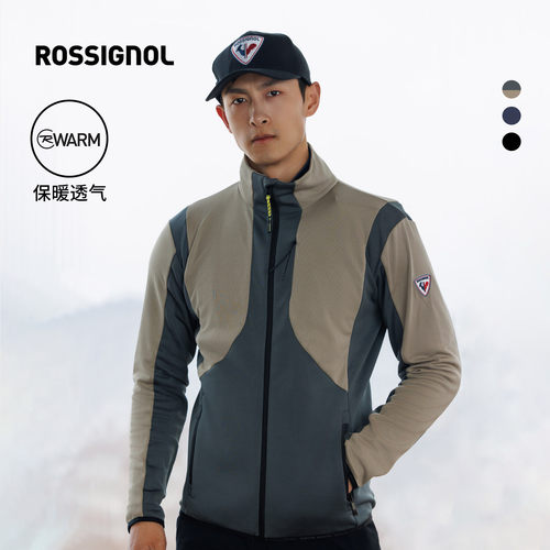 ROSSIGNOL金鸡男士抓绒衣拉链夹克滑雪服中间层防风保暖上衣外套