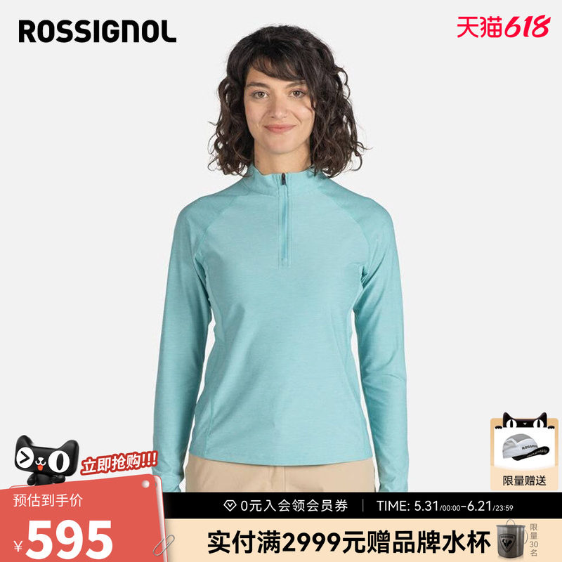 【2025新款】Rossigno金鸡T恤女长袖修身透气户外运动服休闲上衣