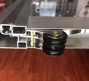 老式推拉门浴室玻璃移门衣柜门27mm并排轮轮子门隔断铝合金凸轮