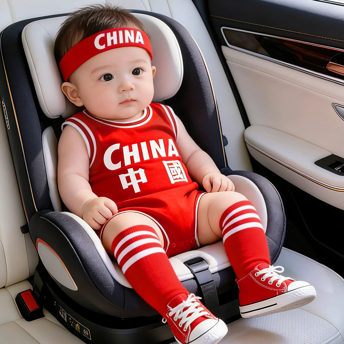 婴儿连体衣男女宝宝衣服背心篮球纯棉哈衣休闲运动风夏天外出爬服