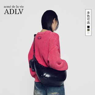 ADLV韩国潮牌秋季 小众设计单肩斜跨饺子包包收纳包 拉链通勤女士款